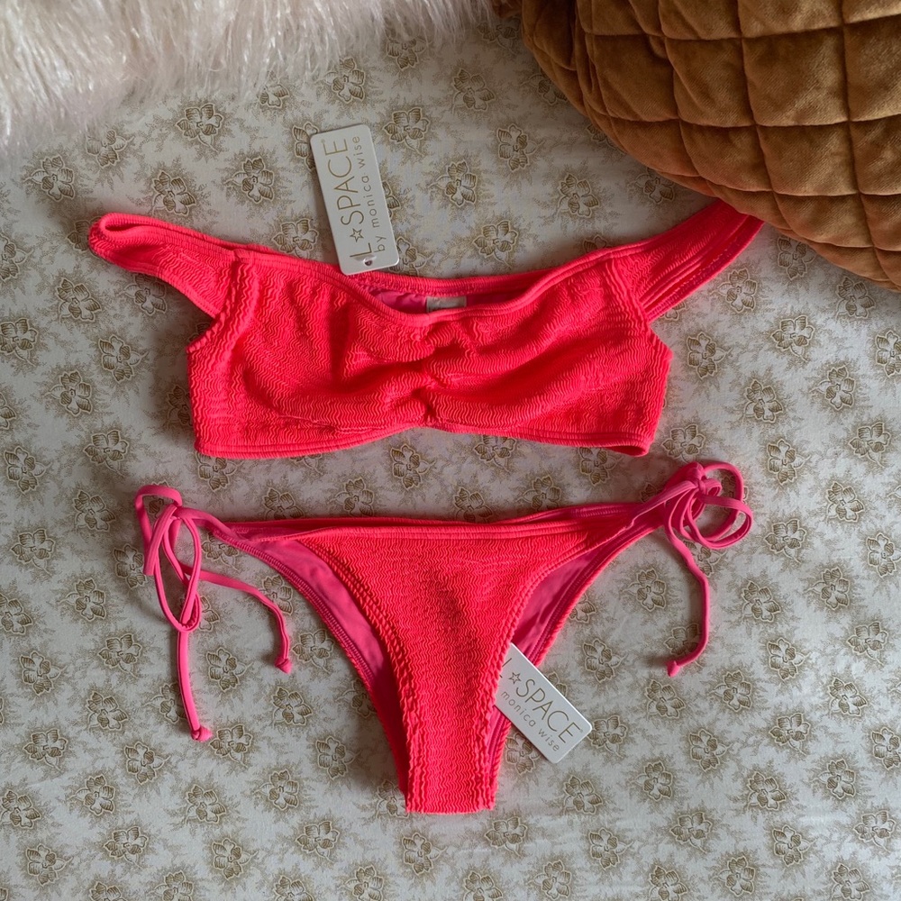 L*Space Full Set Smocked Ruched Bikini Ziggy Top & Lily Bottoms